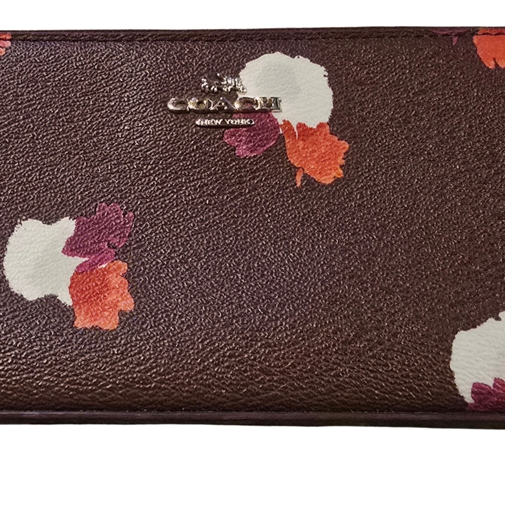 Coach Burgandy Floral Women's Wallet